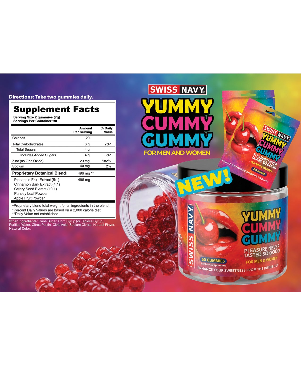 Swiss Navy Yummy Cummy Gummies 60 ct