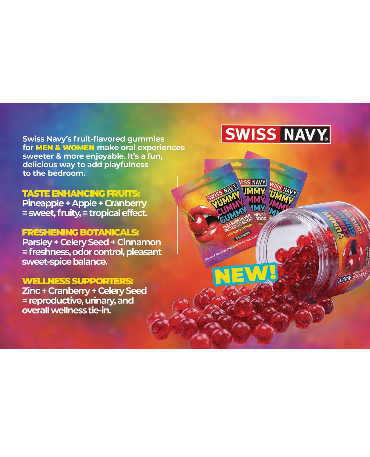 Swiss Navy Yummy Cummy Gummies 4 ct Packet