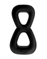 Hunky Junk Boomerang Double Ring Cockring & Nut-Tugger - Black Fog